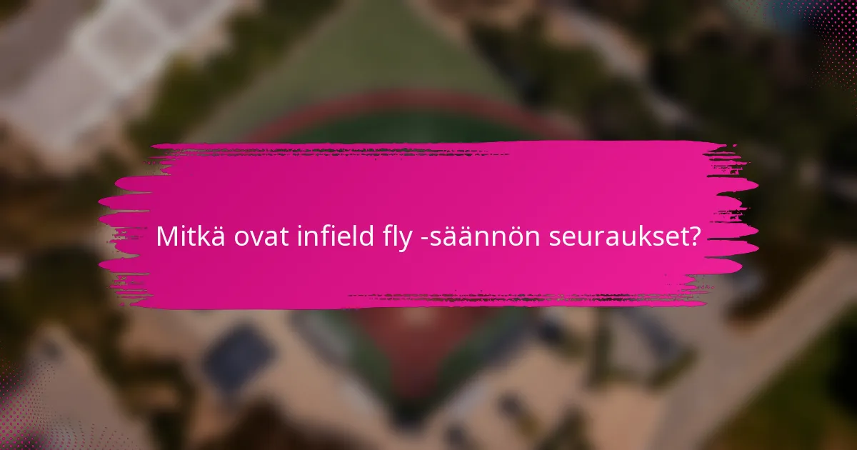Mitkä ovat infield fly -säännön seuraukset?